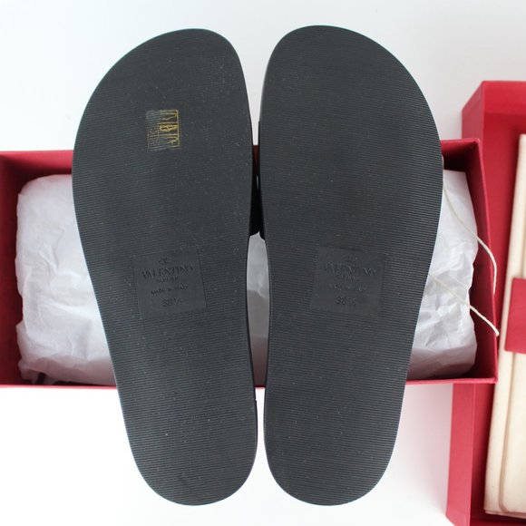 NEW VALENTINO GARAVANI Chain Slide Sandal, Black, EU 38.5 - Picture 13 of 16